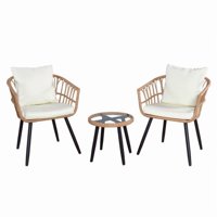 Space Home - Juego De Balcon White Falcon 2 Sillas Con Mesa De Exterior Blanco