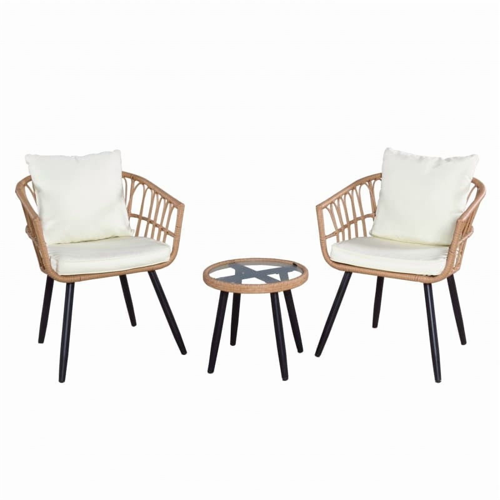 Space Home - Juego De Balcon White Falcon 2 Sillas Con Mesa De Exterior Blanco