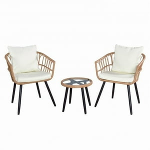 Space Home - Juego De Balcon White Falcon 2 Sillas Con Mesa De Exterior Blanco