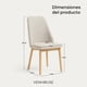 thumbnail image 4 of Pack 2 Sillas Comedor Lena Madera Asiento Acolchado Poliéster Beige, 4 of 9
