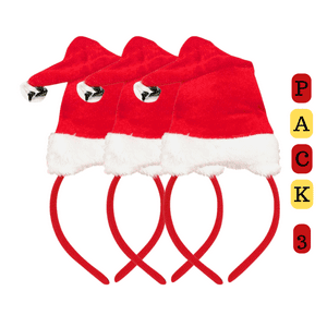 Genérico - Pack 3 Gorros Cintillos De Viejo Pascuero Navidad 2025