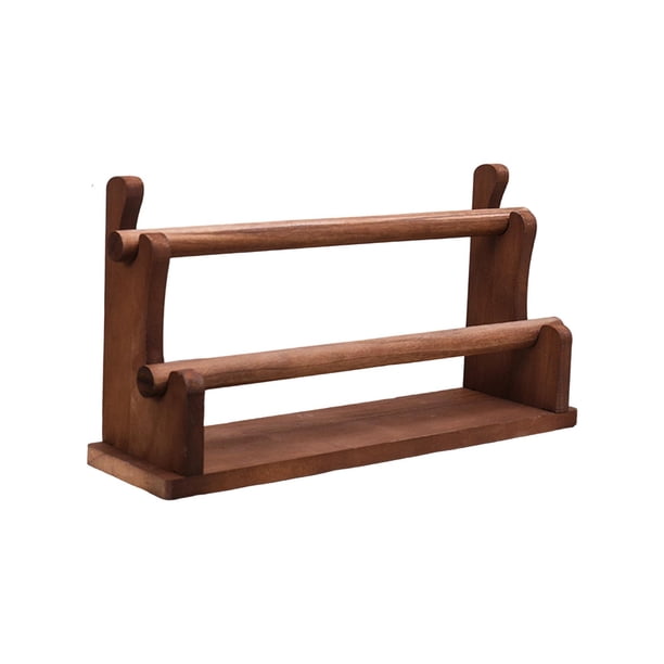 Soporte de pulsera de madera para relojes, organizador de Scrunchie, elegante soporte de exhibición de relojes, soporte de exhibición de joyería para 2 niveles