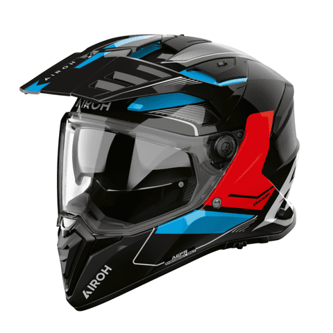 Casco Para Moto Airoh Bandit Tune Azul/Rojo Brillo S