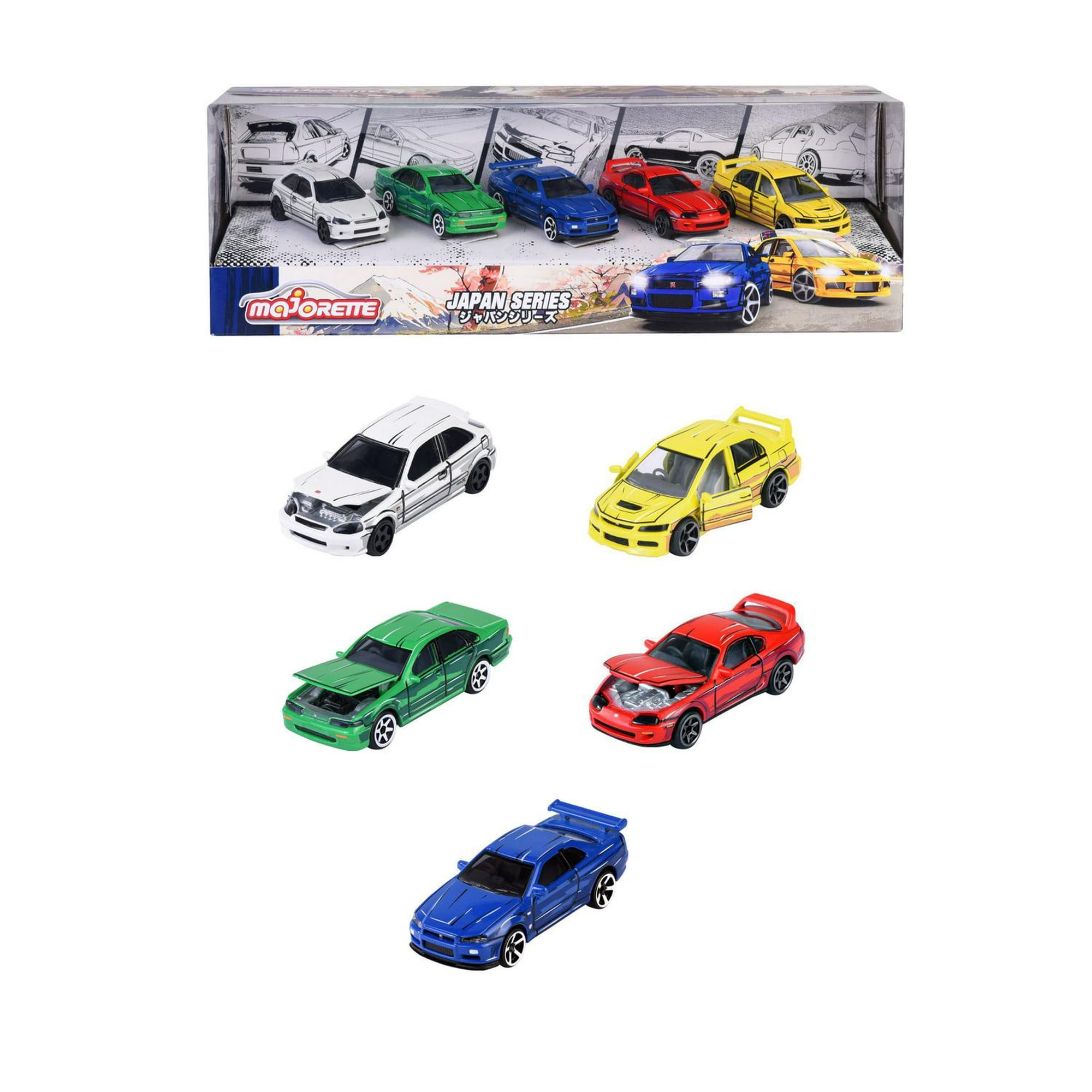 Set 5 Autos Clásicos Japan Series Majorette Multicolor