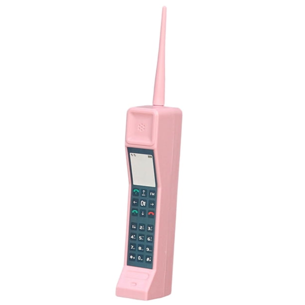 Adorno de teléfono de ladrillo retro, accesorio para fotos, centro de mesa, decoración de teléfono de ladrillo, decoración para dormitorio, interior, sala de estar, estantería Rosa