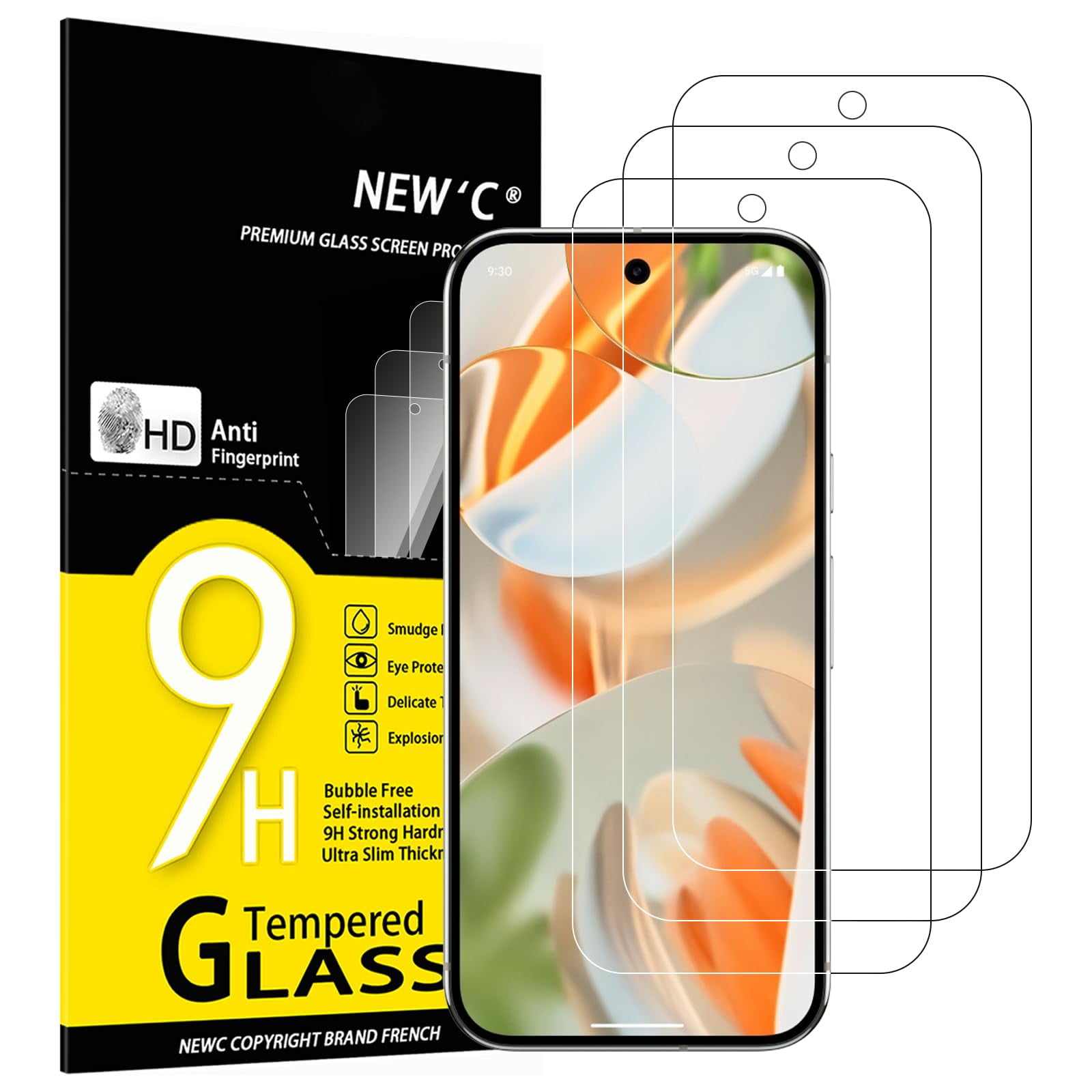 Protector De Pantalla New'c De Cristal Templado Para Google Pixel 9/9 Pro