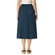 thumbnail image 3 of INSPIRE CHIC Falda de Algodón para Mujer Cintura Elástica Casual Campesina A-Line Midi con Bolsillos Azul Oscuro XL, 3 of 8