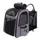 thumbnail image 1 of Mochila Transportadora Para Perros Y Gatos, Transportadora Expandible Para Andar En Bicicleta, Viajar, Senderismo, Gris Violeta, 1 of 5