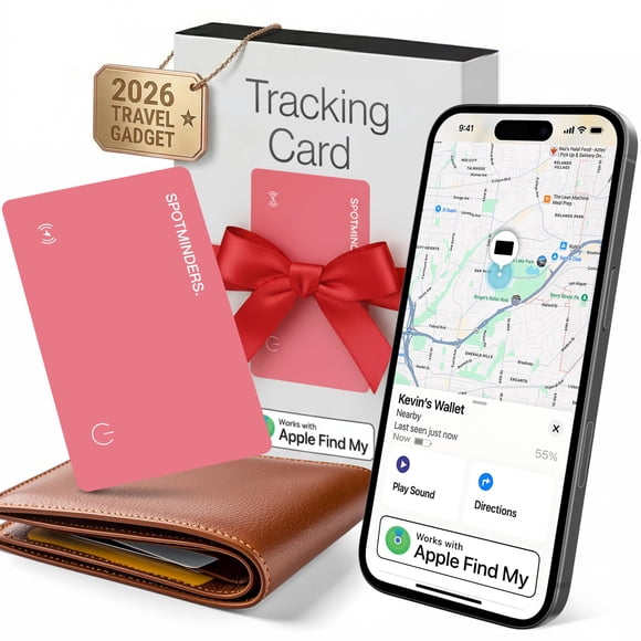Tarjeta rastreadora para billetera Spotminders Apple MFi IP68 rosa