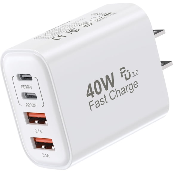 Cargador de Pared TTC USB C 40W 4 Puertos PD20W