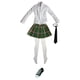 thumbnail image 1 of 1/6 Estudiante Uniforme Camisa Falda Zapatos De Lona Para 12 "Mujer Verde + Negro, 1 of 3