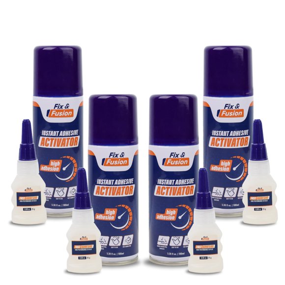 Super Glue FIX & FUSION Ca (26 ml) con spray activador (100 ml)