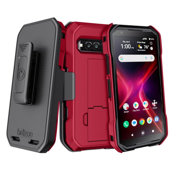 Funda BELTRON para DuraForce Pro 3 con Clip para Kyocera Safety Red