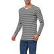 thumbnail image 4 of INSPIRE CHIC Camiseta de Hombre Cuello Redondo a Rayas Manga Larga Jersey Top 50 Blanco Negro, 4 of 7