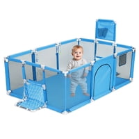 Mundo Online - Corral De Seguridad Bebe 180 Cm. Con Aro Y Arco + 50 Pelotitas Azul