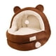 thumbnail image 3 of Cama para gatos, cueva, nido de Gato semicerrado, escondite para gatitos, acogedor, accesorios suaves para mascotas, perrera con fondo antideslizante, , marrón M, 3 of 5