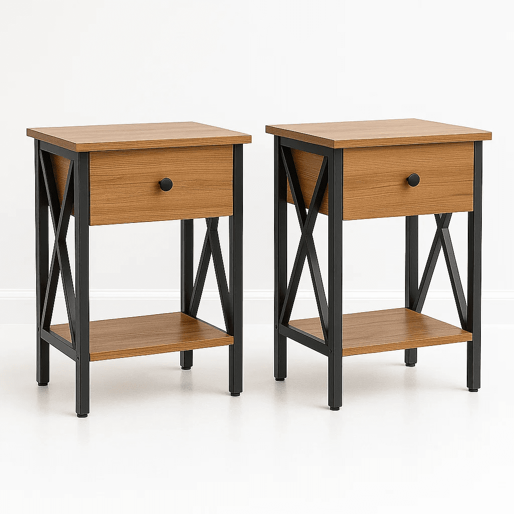 Klik Muebles - Pack De 2 Veladores Industrial Cross 39x29x53