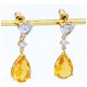 thumbnail image 4 of Aros De Fiesta, Corazón Circón Y Gotas Amarillas, Matrimonio Dorado, 4 of 4
