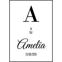 Rienda Libre Graphics - Decomural Personalised Name & Date Of Birth Nursery Ws-51299