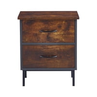 Pandalino - Velador Carmine Rústico 2 Cajones - Dormitorio