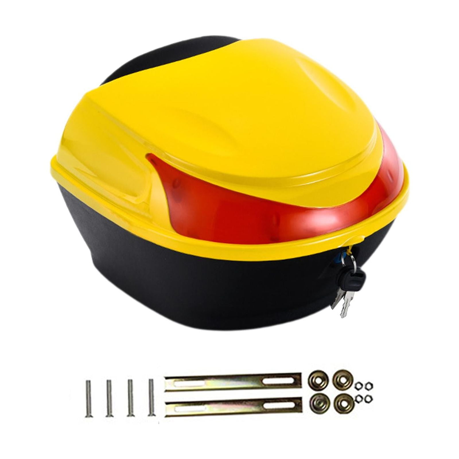 Magideal - Caja De Almacenamiento Trasera Para Motocicleta, Baúl Para Motocicleta, Multiusos, Organizado, Para Bicicleta Eléctrica, Baúl Trasero Para Motocicleta Amarillo