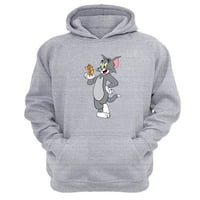 Genérico - Polerón Canguro Tom Y Jerry Gris Claro Talla Xl Unisex
