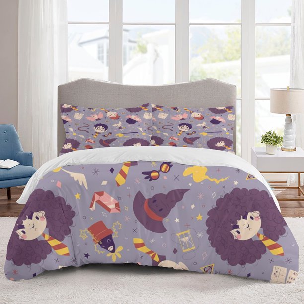 Harry potter Bedding Sets Cartoon Duvet Cover Lightweight 3 Piece Bet Sets for Kids Boys Girls