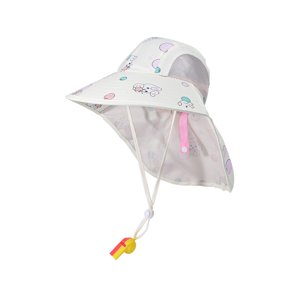 Magideal - Sombrero De Sol Para Niños, Sombrero De Playa, Lindo Sombrero De Sol Plegable, Sombrero De Pesca Portátil Con Solapa Para El Cuello Para Viajes, Activ Conejito Beige
