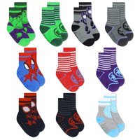 Marvel Spiderman Medias Antideslizantes Para Niños Pequeños Paquete De 10 2-3A