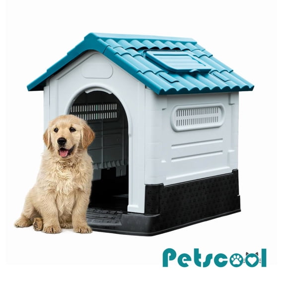 Casa para Perros Razas Pequeñas a Medianas Petscool Plástico Resistente con Ventilación