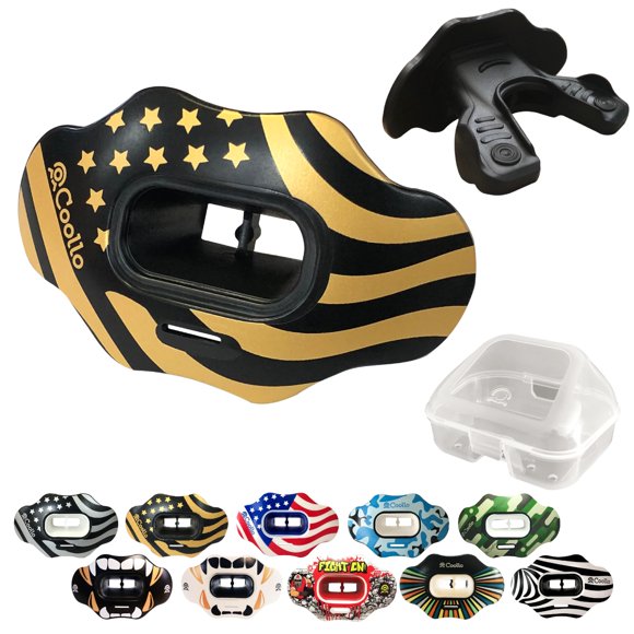 Protector bucal COOLLO SPORTS para adultos 8+ con bandera americana