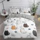 thumbnail image 1 of Cartoon Bedding Set Cute Cats Printed 3D Duvet Cover Set Twin Full Queen King Double Size Pillowcase Bedclothes 2/3pcs for Boys Bed Sheets, 1 of 5