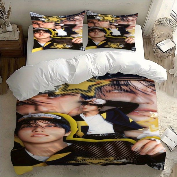 3pcs Skztray K-HJ Futuristic Photo Theme Print 100% Polyester Bedding Set with Duvet Cover + 2 Pillowcases