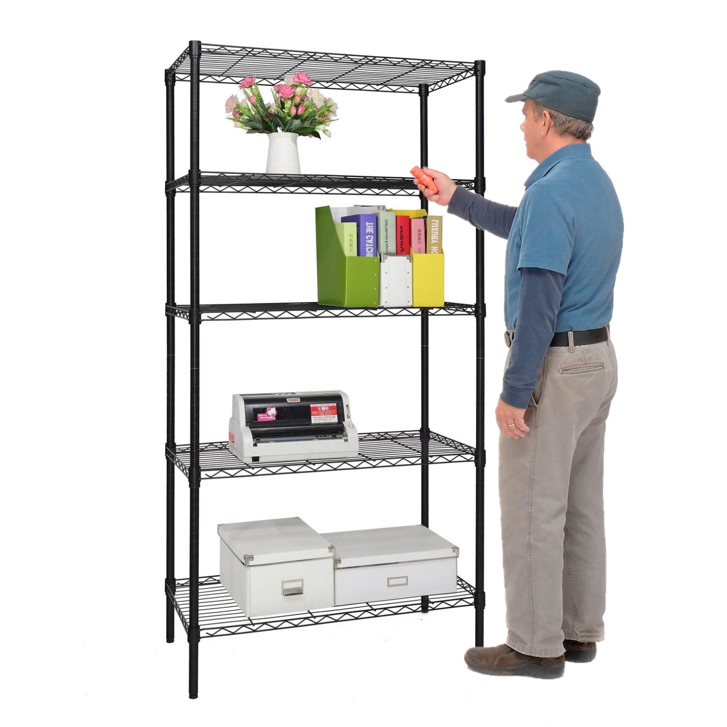 Prochef - Estante Epoxico 90x35x180 Cm. Acero 5 Bandejas. Cap. 600 Kg.