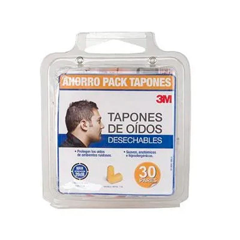 Tapones Protectores Desechable 30 Pares 30 Piezas 3M