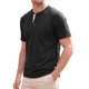 thumbnail image 1 of INSPIRE CHIC Camiseta Henley de Manga Corta Básica Casual para Hombre XL Negra, 1 of 5