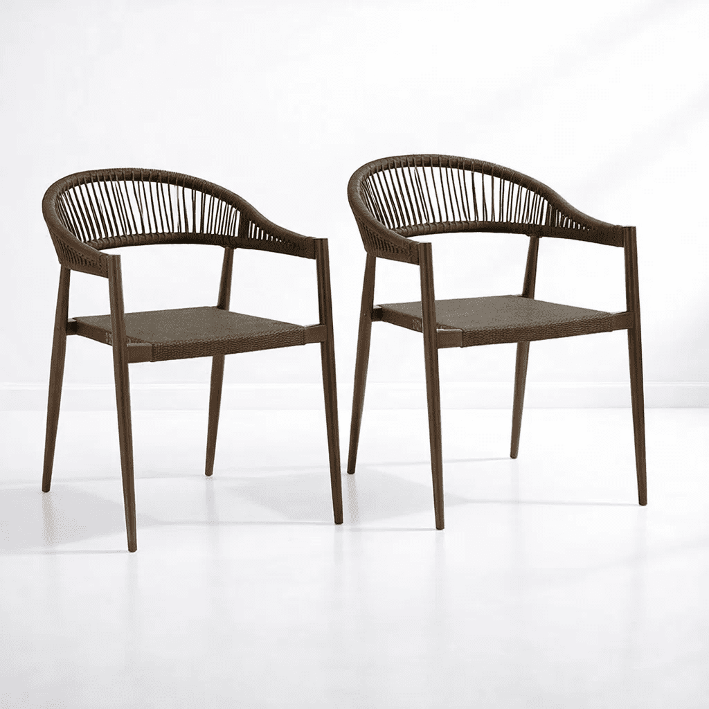 Klik Muebles - Pack De 2 Sillas De Terraza Douce - Aluminio Y Rattan