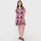 thumbnail image 4 of Vestido Mujer Cuello V Print Hawai Rosado Corona, 4 of 5