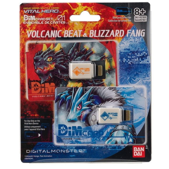 Paquete de cartas DIM Bandai Namco Digimon Vital Hero (Volcanic Beat y Blizzard Fang)