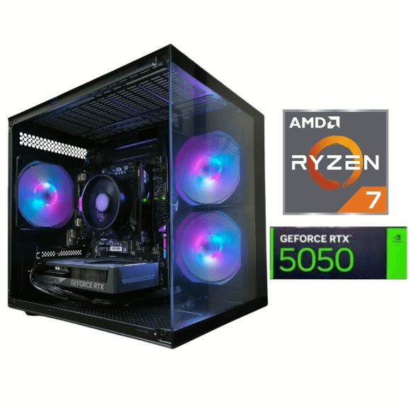 PC Gamer AMD Ryzen 7 5700X 16GB RAM 500GB SSD M.2 RTX 5050 Windows 11