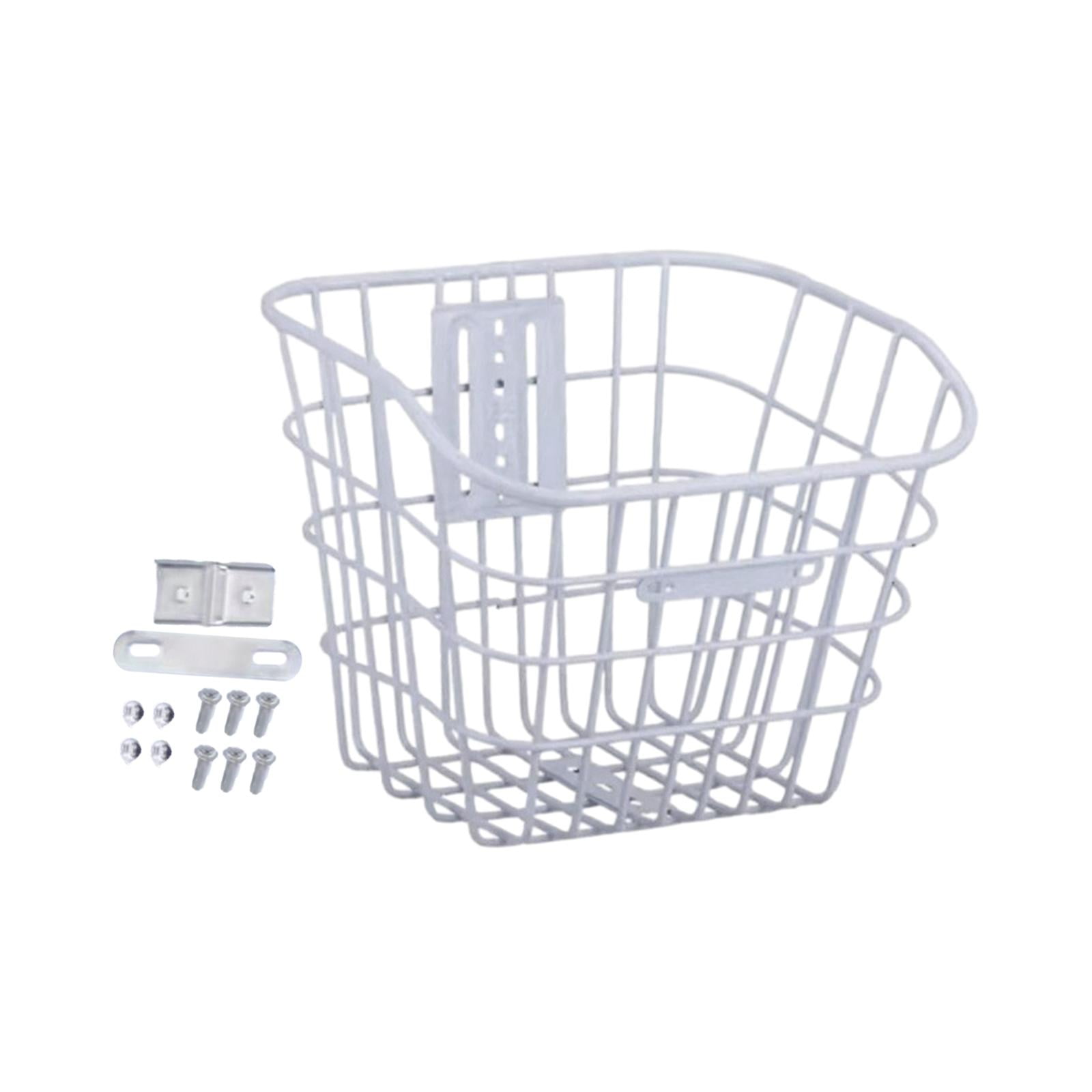 Ioensy - Cesta De Carga Para Bicicleta, Portador De Mascotas, Bolsa De Compras De Metal, Cestas Delanteras Para Bicicleta, Color Blanco