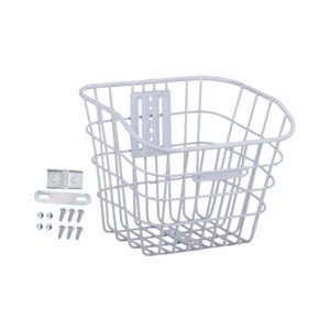 Ioensy - Cesta De Carga Para Bicicleta, Portador De Mascotas, Bolsa De Compras De Metal, Cestas Delanteras Para Bicicleta, Color Blanco