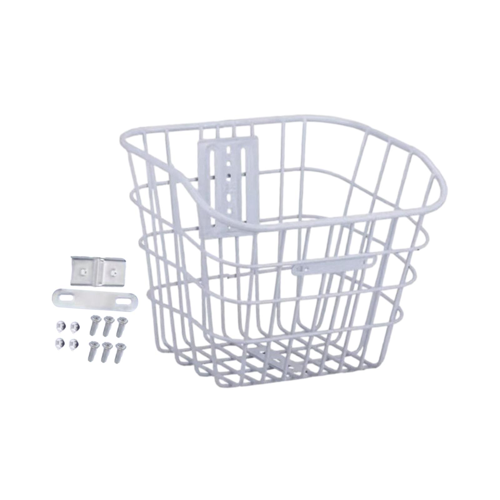 Ioensy - Cesta De Carga Para Bicicleta, Portador De Mascotas, Bolsa De Compras De Metal, Cestas Delanteras Para Bicicleta, Color Blanco