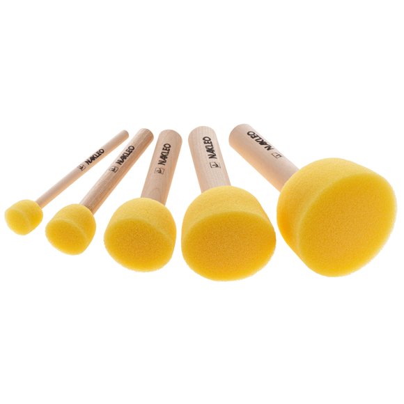 Juego de 5 pinceles de espuma Nakleo para plantillas 1 cm, 2 cm, 2,5 cm, 4 cm y 5 cm