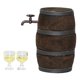 thumbnail image 1 of 1:12 Escala Casa De Mu?ecas Barril De Vino En Miniatura Modelo 1 Barril 2 Tazas Amarillas, 1 of 5