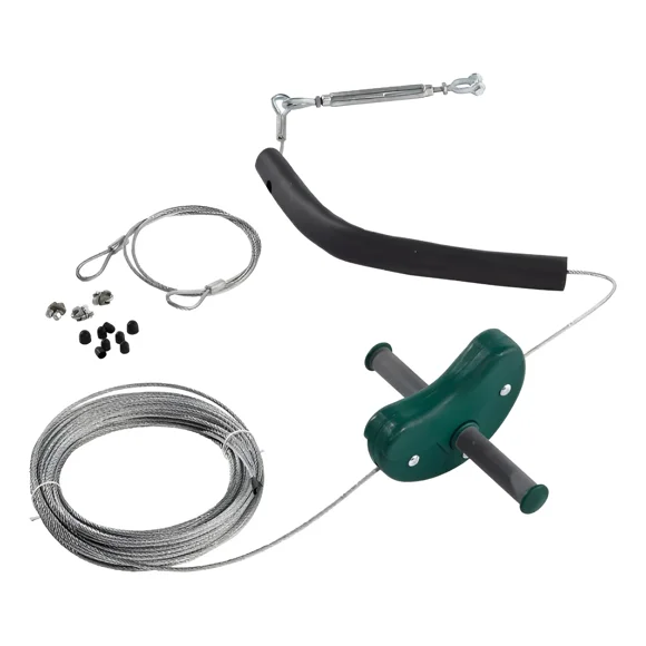 Tirolesa 30m Empuñaduras Antideslizante Set S/ Asiento Verde