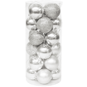 Wakeshome - 24 Esferas Navideña 6Cm Bambalinas Adornos Arbolito Navidad