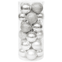 Wakeshome - 24 Esferas Navideña 8Cm Bambalinas Adornos Arbolito Navidad