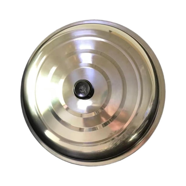 Tapa de acero inoxidable para cacerola/vaporera con asa resistente al calor para una óptima conservación de los alimentos, ideal para uso doméstico, r 38 centímetros