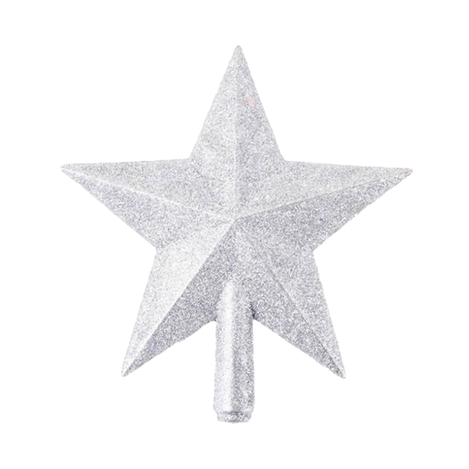Magideal - Estrella De Árbol De Navidad Ornamento Colgante Para Árbol Festivo Decoración De Punta De Árbol Accesorio Decorativo Fabricado Con Pp Sólido Adecuada Plata